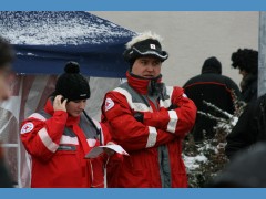 Sanitätsposten an der Umzugsstrecke