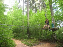 Schlittenfahrt auf Seilen